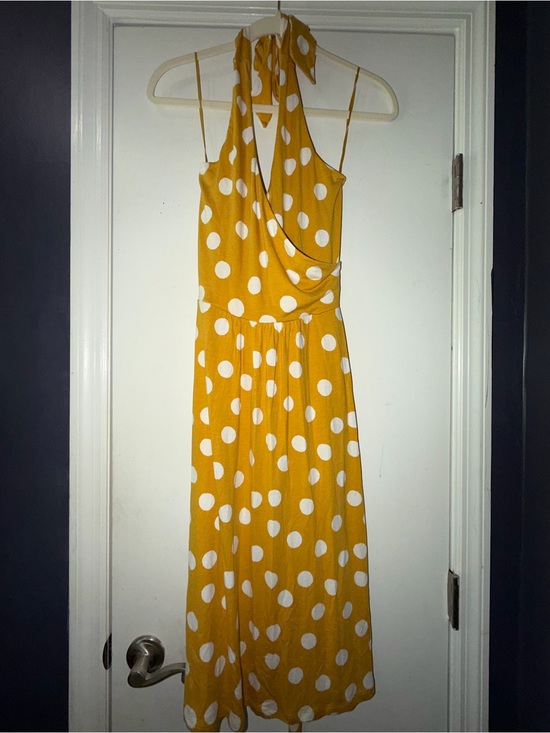 Boden Dresses & Skirts - Boden Yellow and White Polka Dot Midi Halter Dress